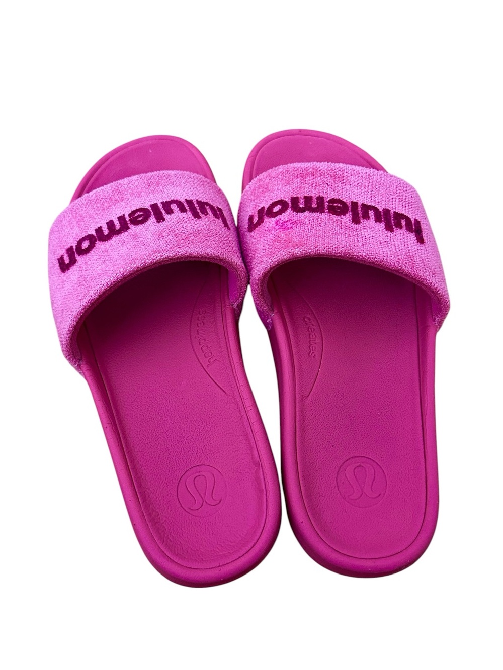 Lululemon Womens Restfeel Terry Slide Size 8 Pink Raspberry - Picture 5 of 7